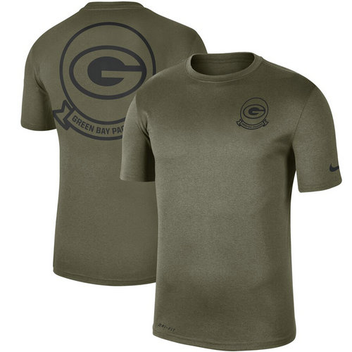 Men's Green Bay Packers Nike Olive 2019 Salute To Service Sideline Seal Legend Performance T-Shirt
