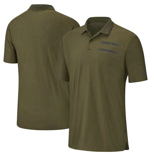 Men's Green Bay Packers Salute to Service Sideline Polo Olive