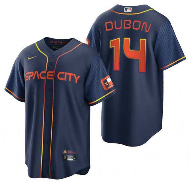 Men's Houston Astros #14 Mauricio Dubón 2022 Navy City Connect Cool Base Stitched Jersey