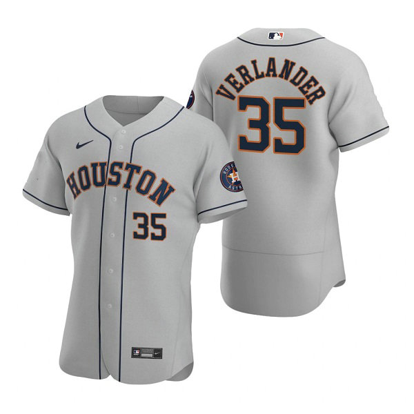 Men's Houston Astros #35 Justin Verlander Gray Flex Base Stitched JerseyS