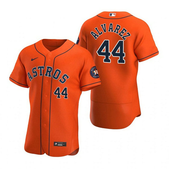 Men's Houston Astros #44 Yordan Alvarez Orange Flex Base Stitched Baseball Jersey