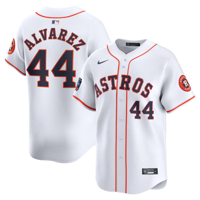 Men's Houston Astros #44 Yordan Alvarez White 2024 World Tour Mexico City Series Home Limited Stitched Baseball Jersey
