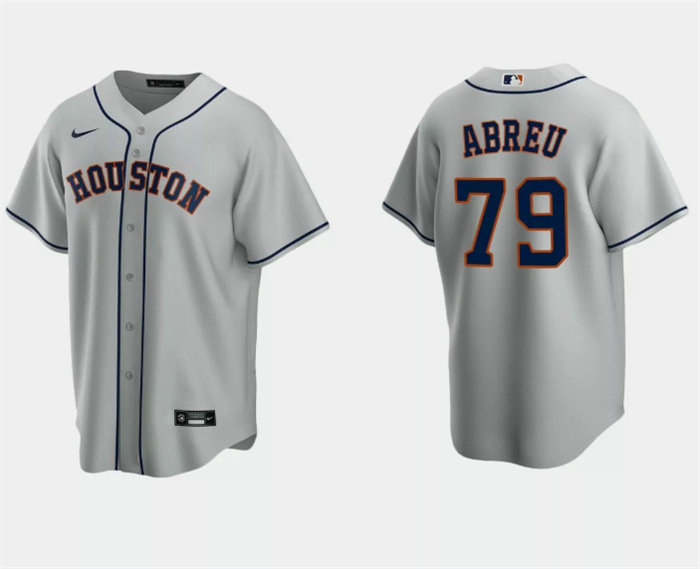 Men's Houston Astros #79 José Abreu Grey Cool Base Stitched Jersey