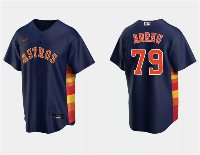 Men's Houston Astros #79 José Abreu Navy Cool Base Stitched Jersey