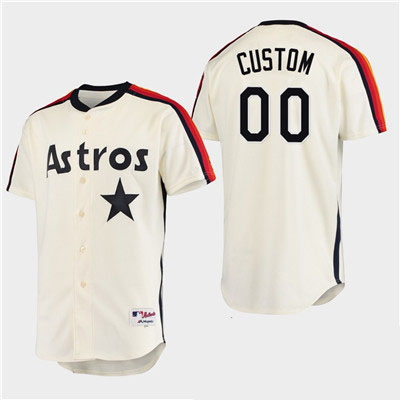 Men's Houston Astros Custom Oilers vs. Astros Cream Cooperstown Collection Jersey