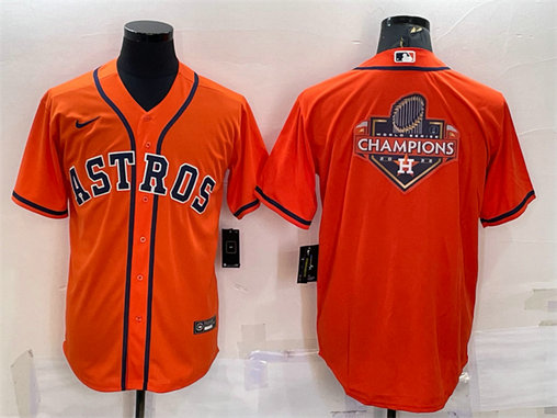 Men's Houston Astros Orange 2022 World Series Champions Team Big Logo Cool Base Stitched Jersey