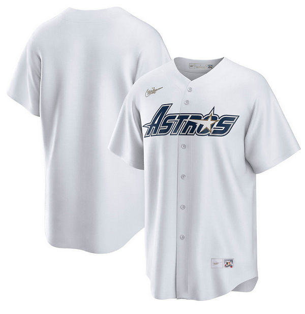 Men's Houston Astros White Gold Star Cooperstown Stitched Jersey
