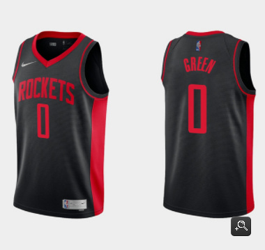 Men's Houston Rockets #0 Jalen Green Earned Edition Black Stitched Basketball Jersey