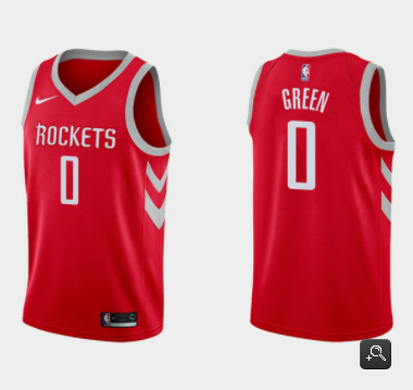 Men's Houston Rockets #0 Jalen Green Icon Edition Red Stitched Basketball Jersey