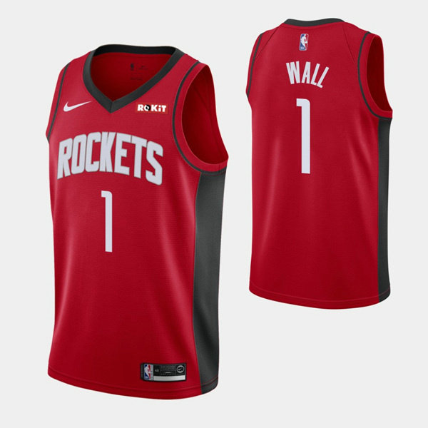 Men's Houston Rockets #1 John Wall Red Stitched Basketball Jersey