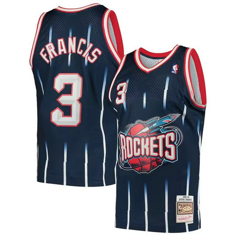 Men's Houston Rockets #3 Steve Francis Navy 1999-2000 Mitchell & Ness Hardwood Classics Swingman Stitched Basketball Jersey