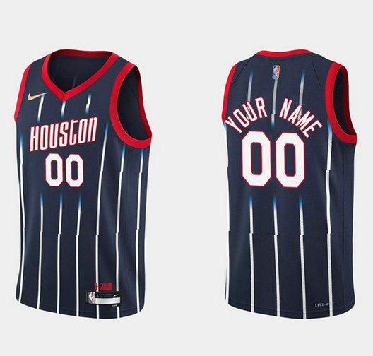 Men's Houston Rockets Active Player Custom 2021 22 City Edition 75th Anniversary Navy Stitched Basketball Jersey