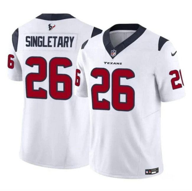 Men's Houston Texans #26 Devin Singletary White 2023 F.U.S.E Vapor Untouchable Stitched Football Jersey