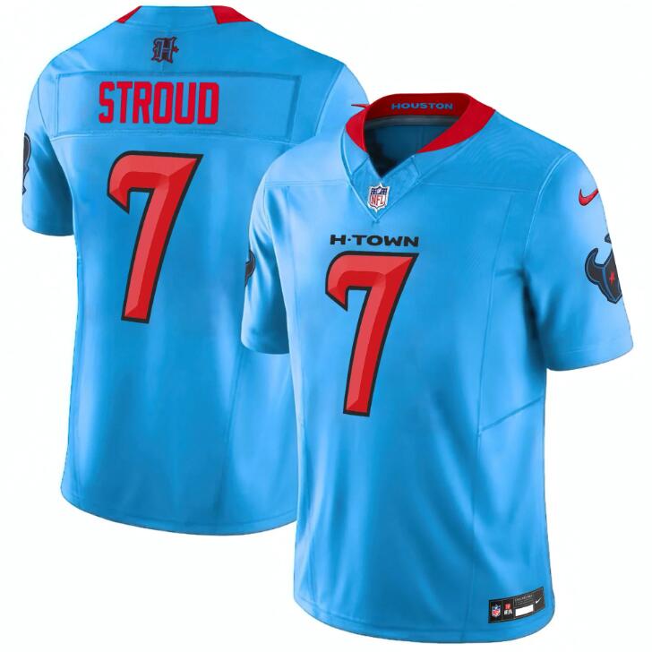 Men's Houston Texans #7 C.J. Stroud Blue 2024 Vapor F.U.S.E. Limited Stitched Jersey