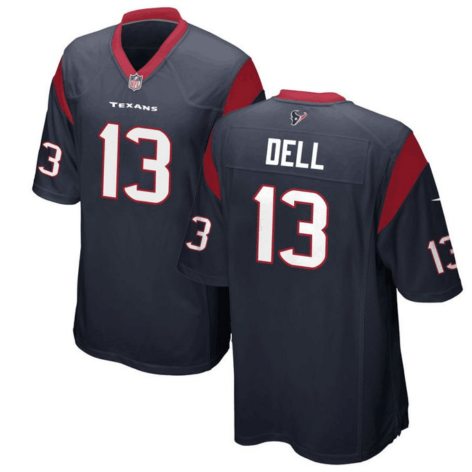 Men's Houston Texans #Tank Dell White Stitched Game Jersey (2)