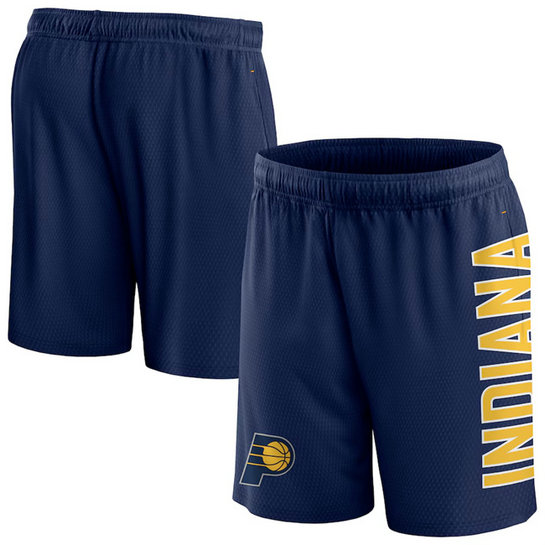 Men's Indiana Pacers Navy Post Up Mesh Shorts