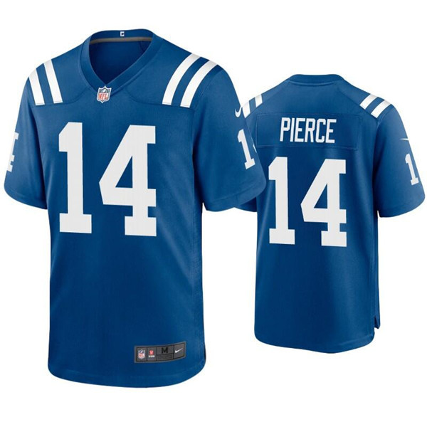 Men's Indianapolis Colts #14 Alec Pierce Blue Stitched Football Jersey