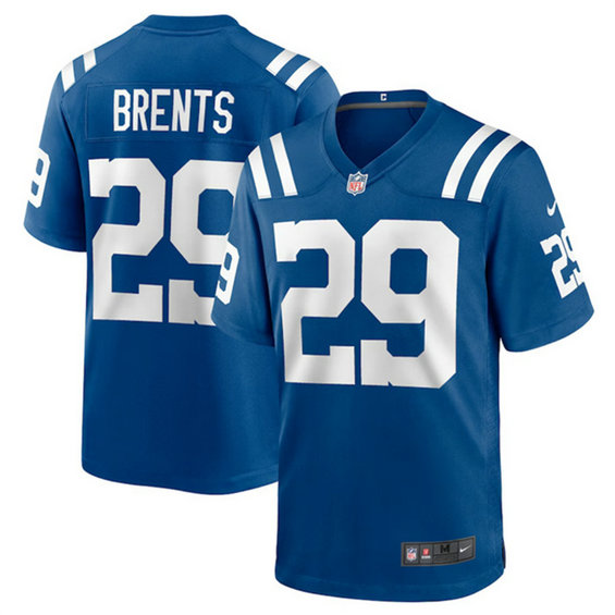 Men's Indianapolis Colts #29 JuJu Brents Blue Stitched Football Game Jersey