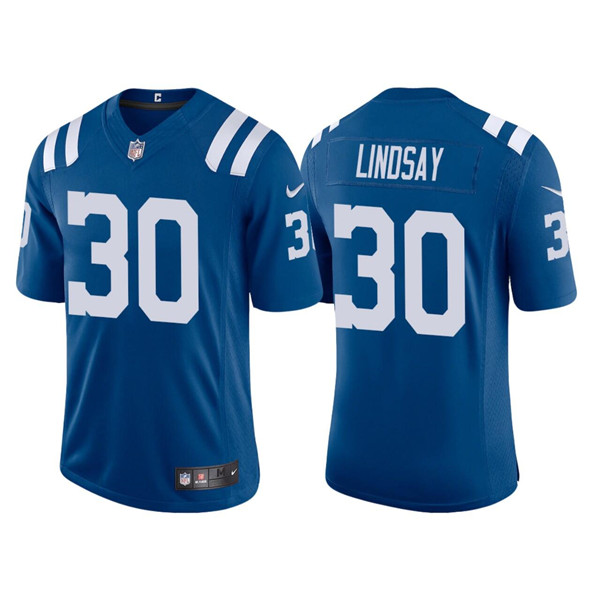 Men's Indianapolis Colts #30 Phillip Lindsay Blue Stitched Football Jersey