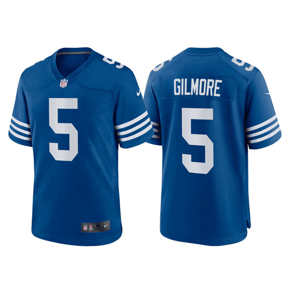 Men's Indianapolis Colts #5 Stephon Gilmore Blue Stitched Football Jersey