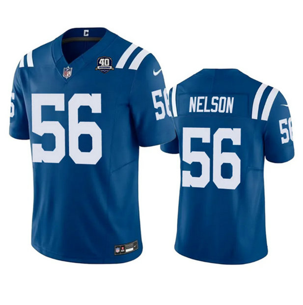 Men's Indianapolis Colts #56 Quenton Nelson Blue 2023 F.U.S.E 40th Anniversary Vapor Untouchable Stitched Football Jersey