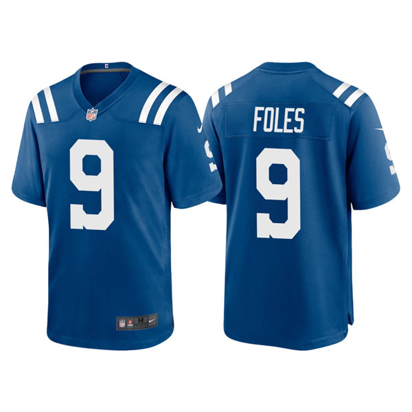 Men's Indianapolis Colts #9 Nick Foles Royal Stitched Game Jerseys