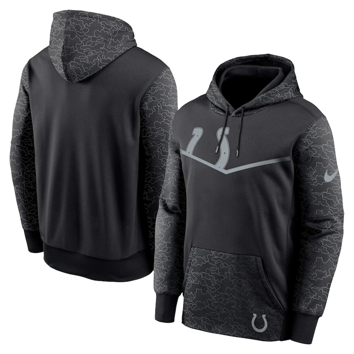 Men's Indianapolis Colts Black Reflective Therma Hoodie