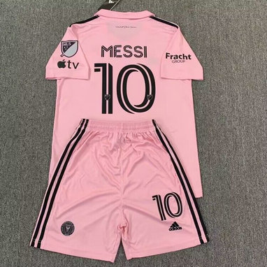 Men's Inter Miami CF #10 Lionel Messi Jersey Pink Soccer Set