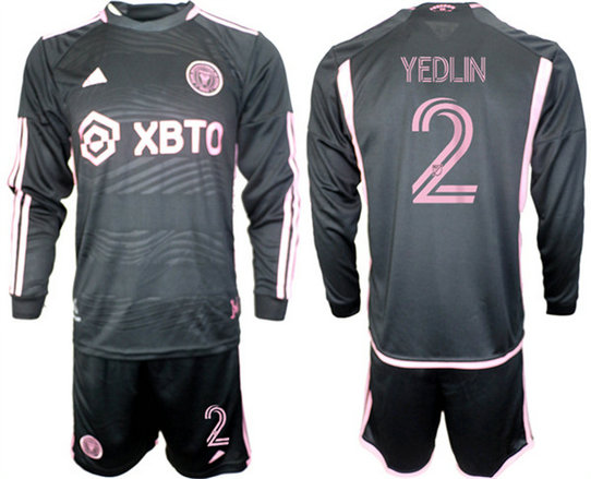 Men's Inter Miami CF #2 Yedlyn 2023-24 Black Away Soccer Jersey Suit