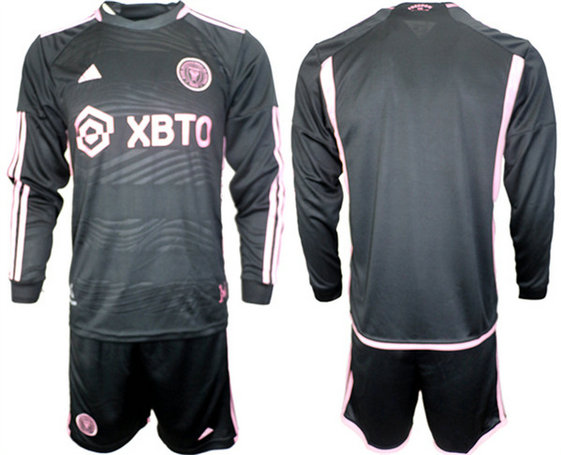 Men's Inter Miami CF Blank 2023-24 Black Away Soccer Jersey Suit