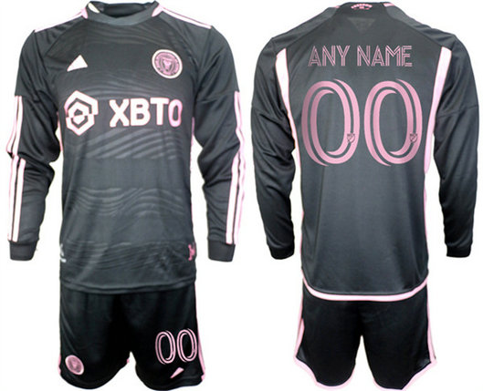 Men's Inter Miami CF Custom 2023-24 Black Away Soccer Jersey Suit
