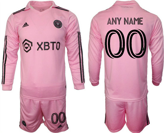 Men's Inter Miami CF Custom 2023-24 Pink Home Soccer Jersey Suit