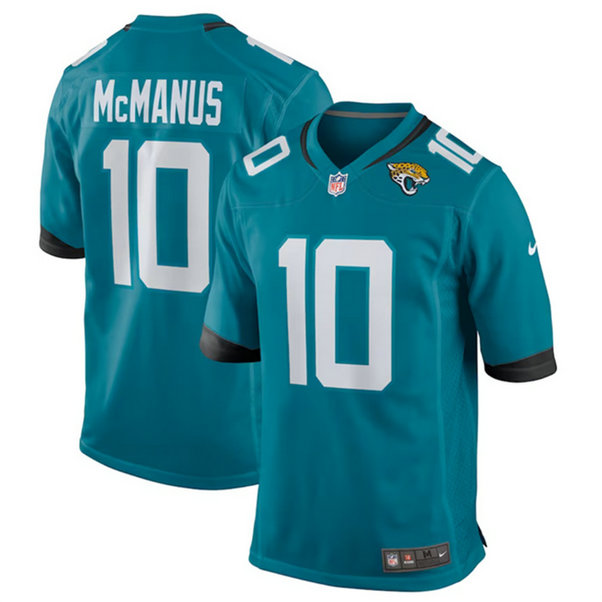 Men's Jacksonville Jaguars #10 Brandon McManus Teal Stitched Game Jersey