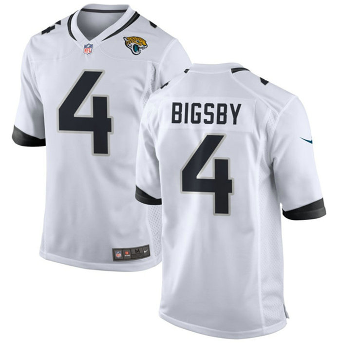 Men's Jacksonville Jaguars #4 Tank Bigsby White Stitched Game Jersey