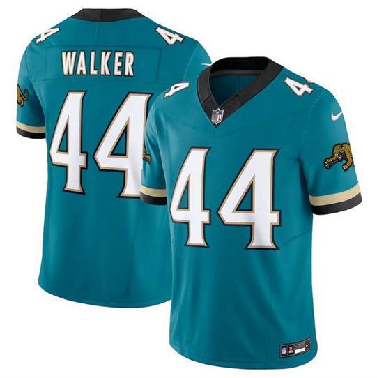 Men's Jacksonville Jaguars #44 Travon Walker Teal 2024 F.U.S.E. Prowler Throwback Vapor Limited Stitched Football Jersey