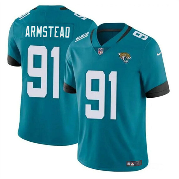 Men's Jacksonville Jaguars #91 Arik Armstead Teal Vapor Untouchable Limited Stitched Jersey