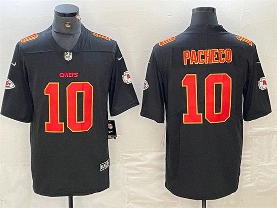 Men's Kansas City Chiefs #10 Isiah Pacheco Black Vapor Untouchable Limited Stitched Football Jersey