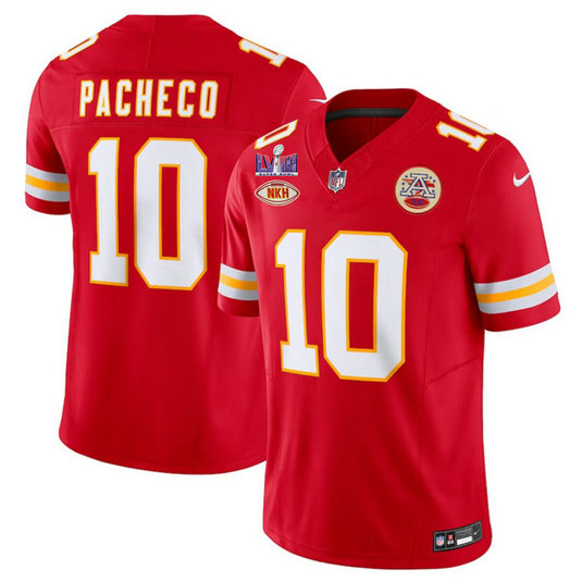 Men's Kansas City Chiefs #10 Isiah Pacheco Red F.U.S.E. With NKH Patch And Super Bowl LVIII Patch Vapor Untouchable Limited Stitched Football Jersey