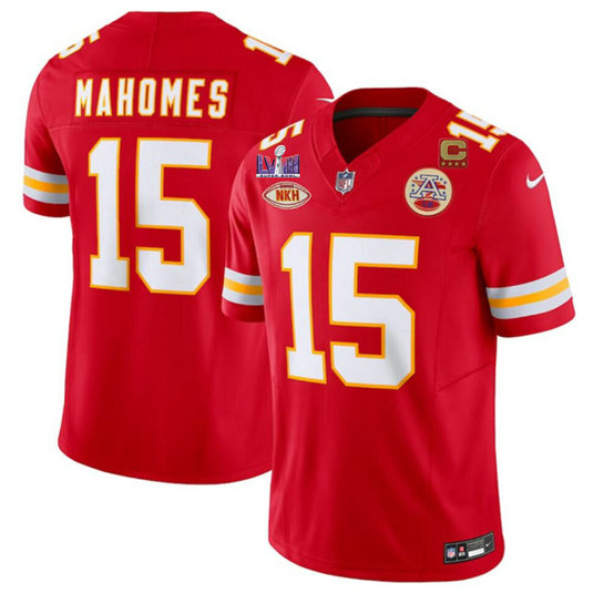 Men's Kansas City Chiefs #15 Patrick Mahomes Red F.U.S.E. With NKH Patch And Super Bowl LVIII Patch Vapor Untouchable Limited Stitched Football Jersey