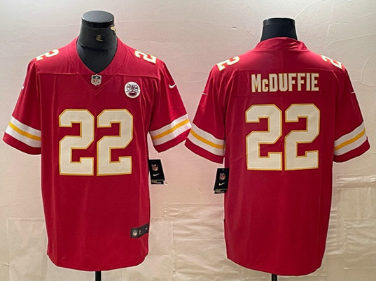 Men's Kansas City Chiefs #22 Trent McDuffie Red Vapor Untouchable Limited Stitched Football Jersey