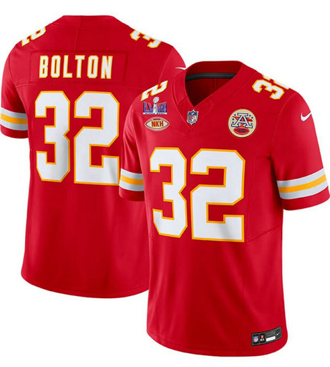 Men's Kansas City Chiefs #32 Nick Bolton Red F.U.S.E. With NKH Patch And Super Bowl LVIII Patch Vapor Untouchable Limited Stitched Football Jersey