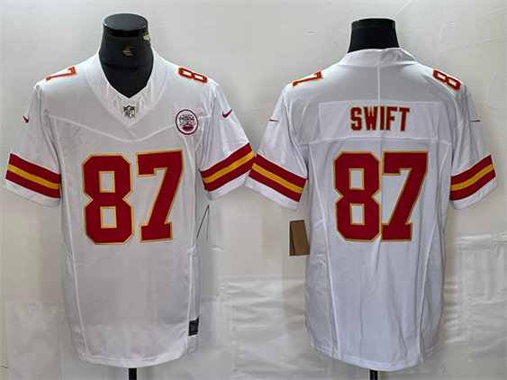 Men's Kansas City Chiefs #87 Taylor Swift White F.U.S.E. Vapor Untouchable Limited Stitched Football Jersey