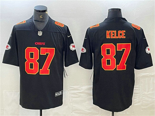 Men's Kansas City Chiefs #87 Travis Kelce Black Vapor Untouchable Limited Football Stitched Jersey