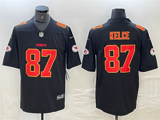 Men's Kansas City Chiefs #87 Travis Kelce Black Vapor Untouchable Limited Stitched Football Jersey