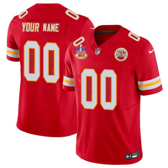 Men's Kansas City Chiefs Active Player Custom Red F.U.S.E. With NKH Patch And Super Bowl LVIII Patch Vapor Untouchable Limited Stitched Football Jersey