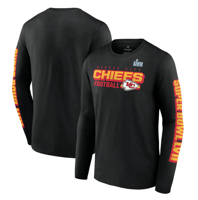 Men's Kansas City Chiefs Black Super Bowl LVII Star Trail Big & Tall T-Shirt