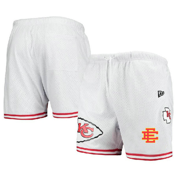 Men's Kansas City Chiefs Pro White Red Shorts 001
