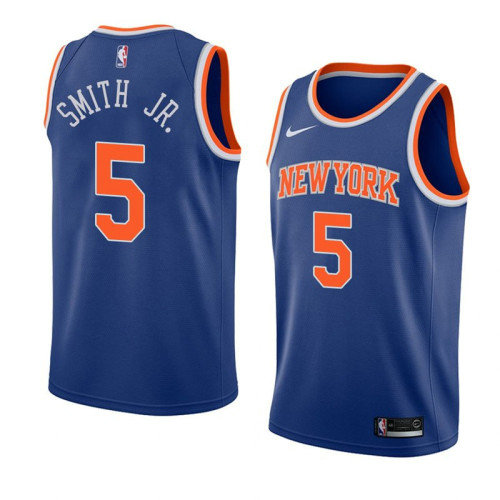 Men's Knicks 5 Dennis Smith Jr. Swingman Blue Edition Jersey