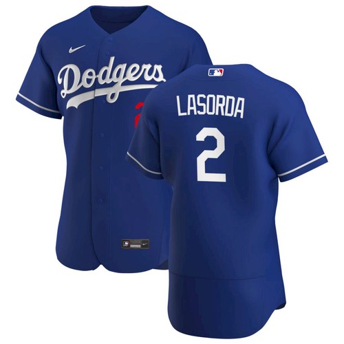 Men's LA Dodgers  #2 Tommy Lasorda Blue Flex Base Stitched 2021 Jersey