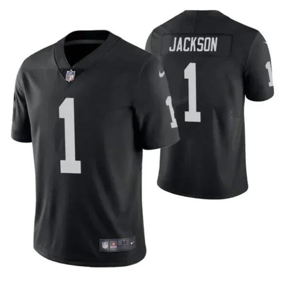 Men's Las Vegas Raiders #1 DeSean Jackson Black Vapor Limited Stitched Jersey